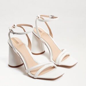 Sam Edelman KIA BLOCK HEEL SANDAL White Leather 6.5 US NWT